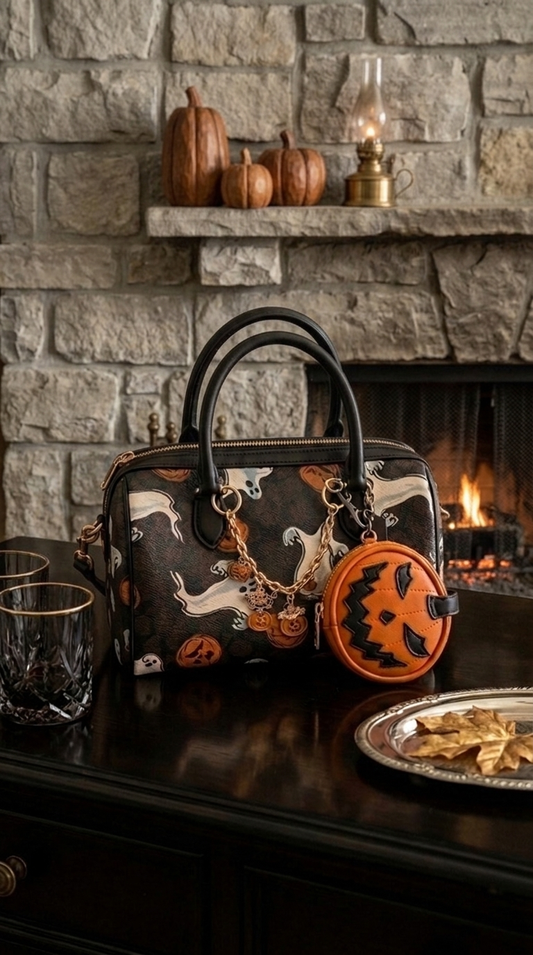 Halloween Ghost & Pumpkin Satchel